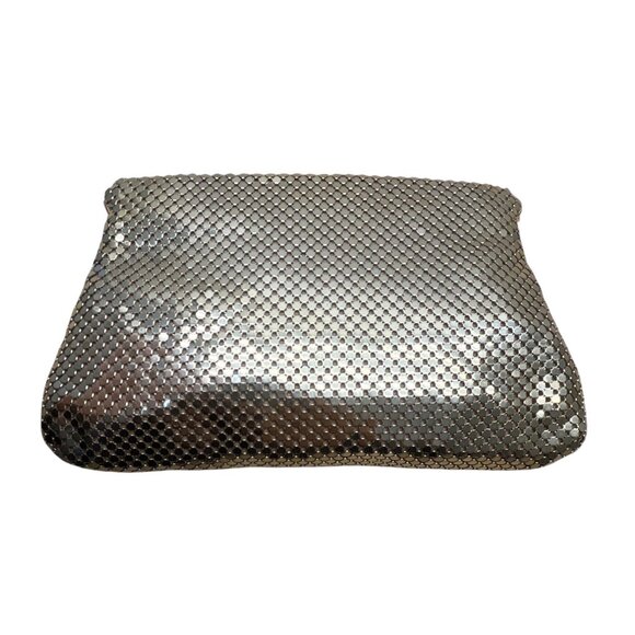 Vintage Gold-Tone Metal Mesh Zippered Pouch Clutch Bag Sz S - Picture 4 of 7